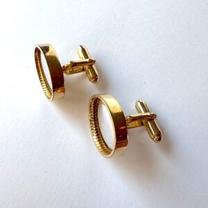 Oval Cufflinks, Vintage, Gold and Silver tone